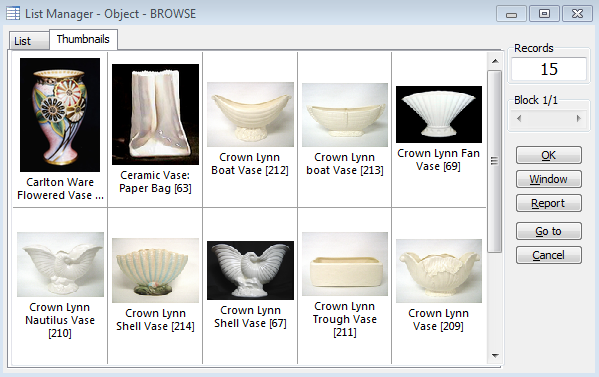 &nbsp;List Manager Thumbnail view