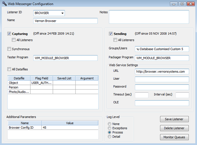 Web Messenger Configuration Record