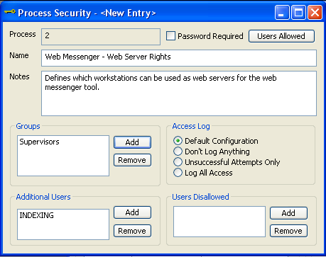 Web Messenger Security Process for Web Servers