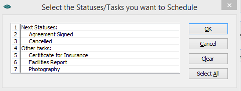Activites Scheduling Window Activites Scheduling Window