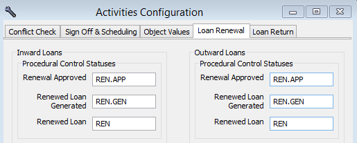 Activities Loan Renewal Statuses Activities Loan Renewal Statuses
