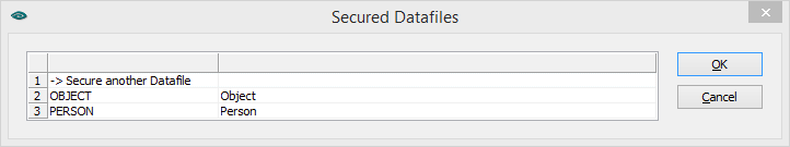 Window Security Secured Datafiles