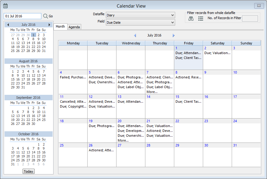 Window Calendar View Diary