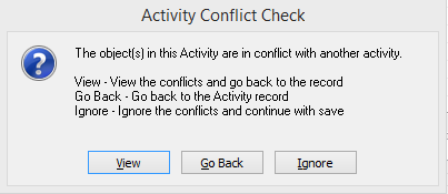 Activities Conflict Check Warm Msg