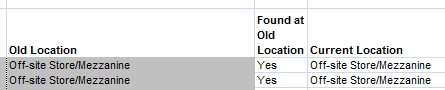 Location spreadsheet loation updating