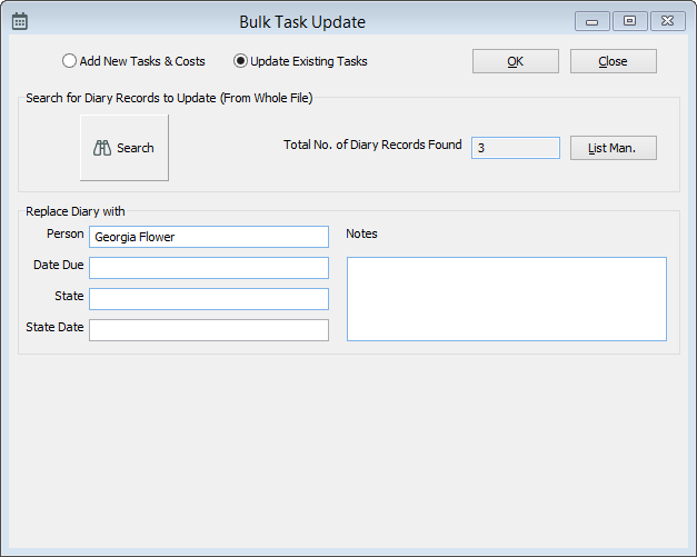 Window Bulk Task Update Existing