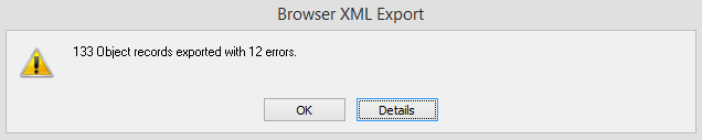 Browser Export Errors