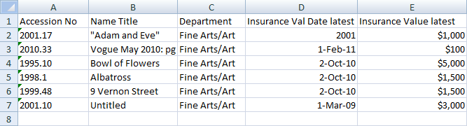 Excel report example