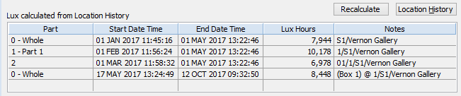 Location History table