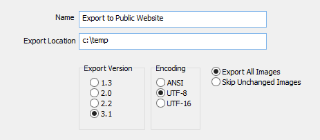 Base configuration options for Broswer export