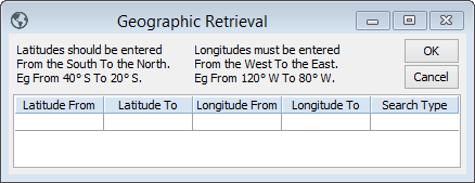 Window Lat/Long Search