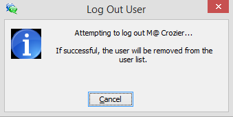 Log Out User Message 